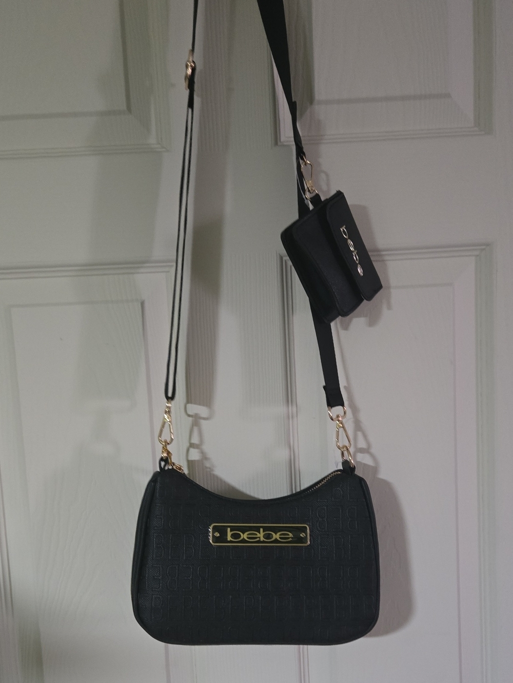 Brand New With Tags Black Bebe Crossbody Bag With Matching Change Purse